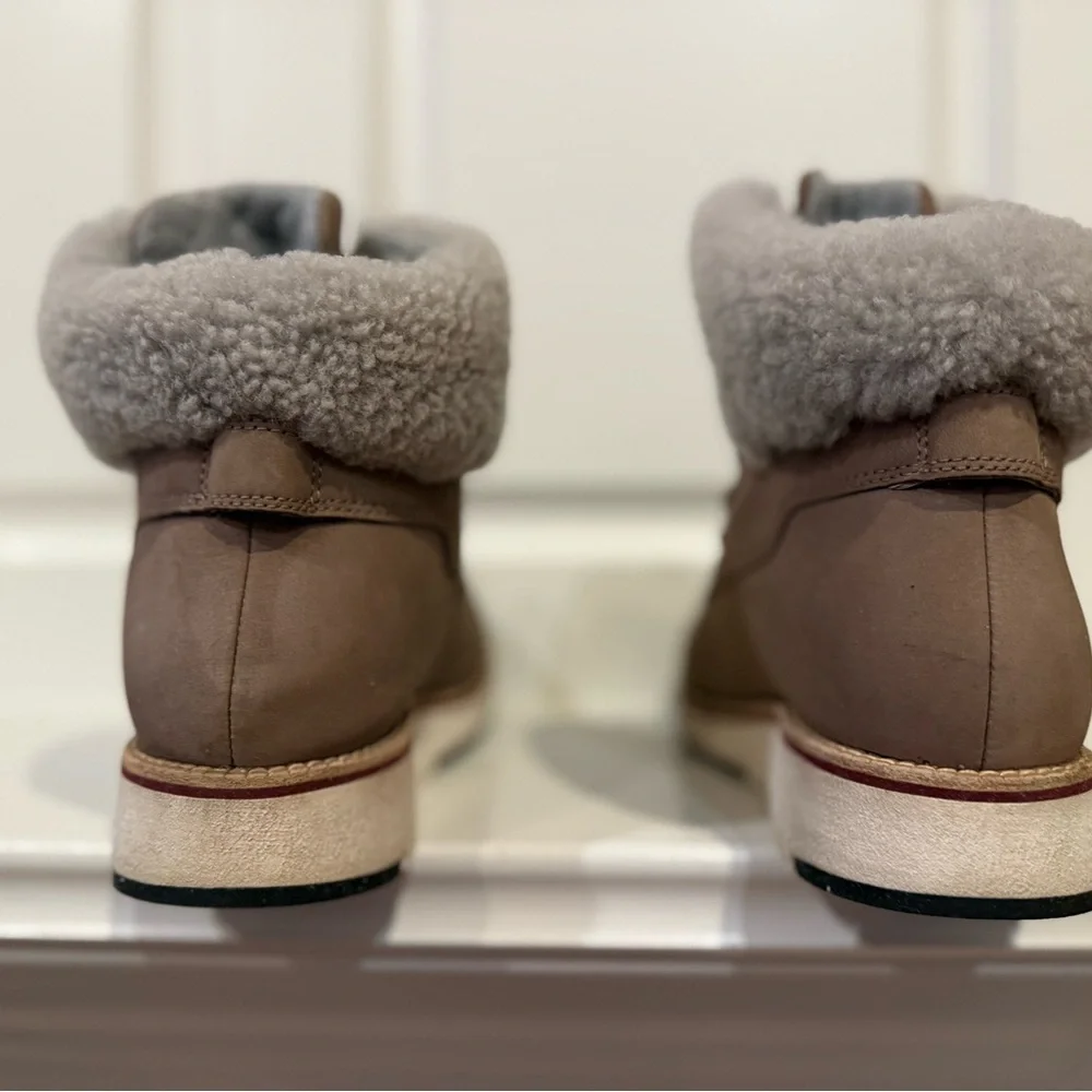 Cole Haan Waterproof Zerogrand Explorer Hiker Boots Womens Sz 9 - Taupe Nubuck - Picture 7 of 10